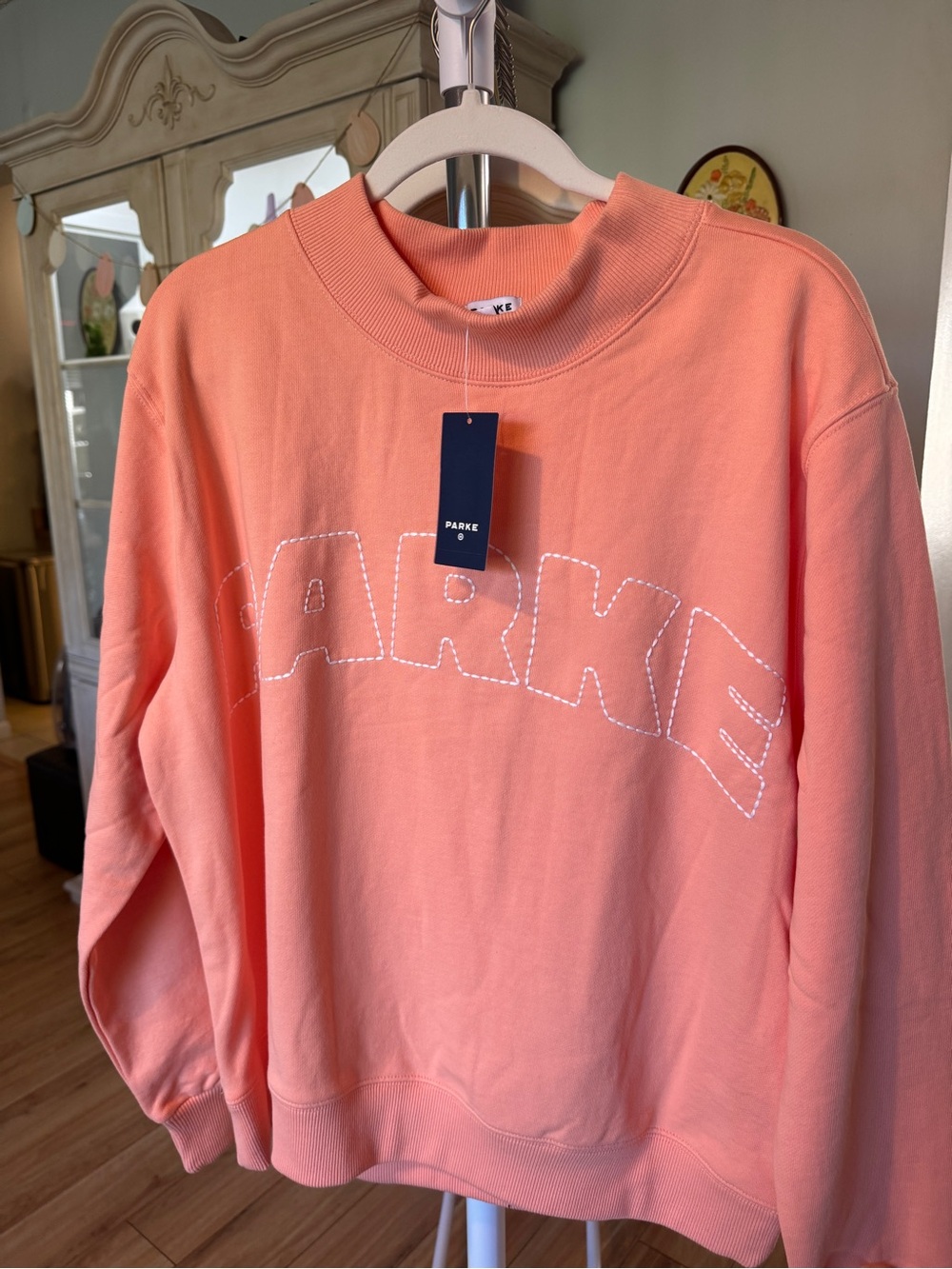 NWT Parke x Target Orange Mockneck Pullover Sweatshirt Size S/M